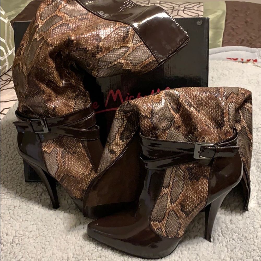 Knee high snakeskin boots